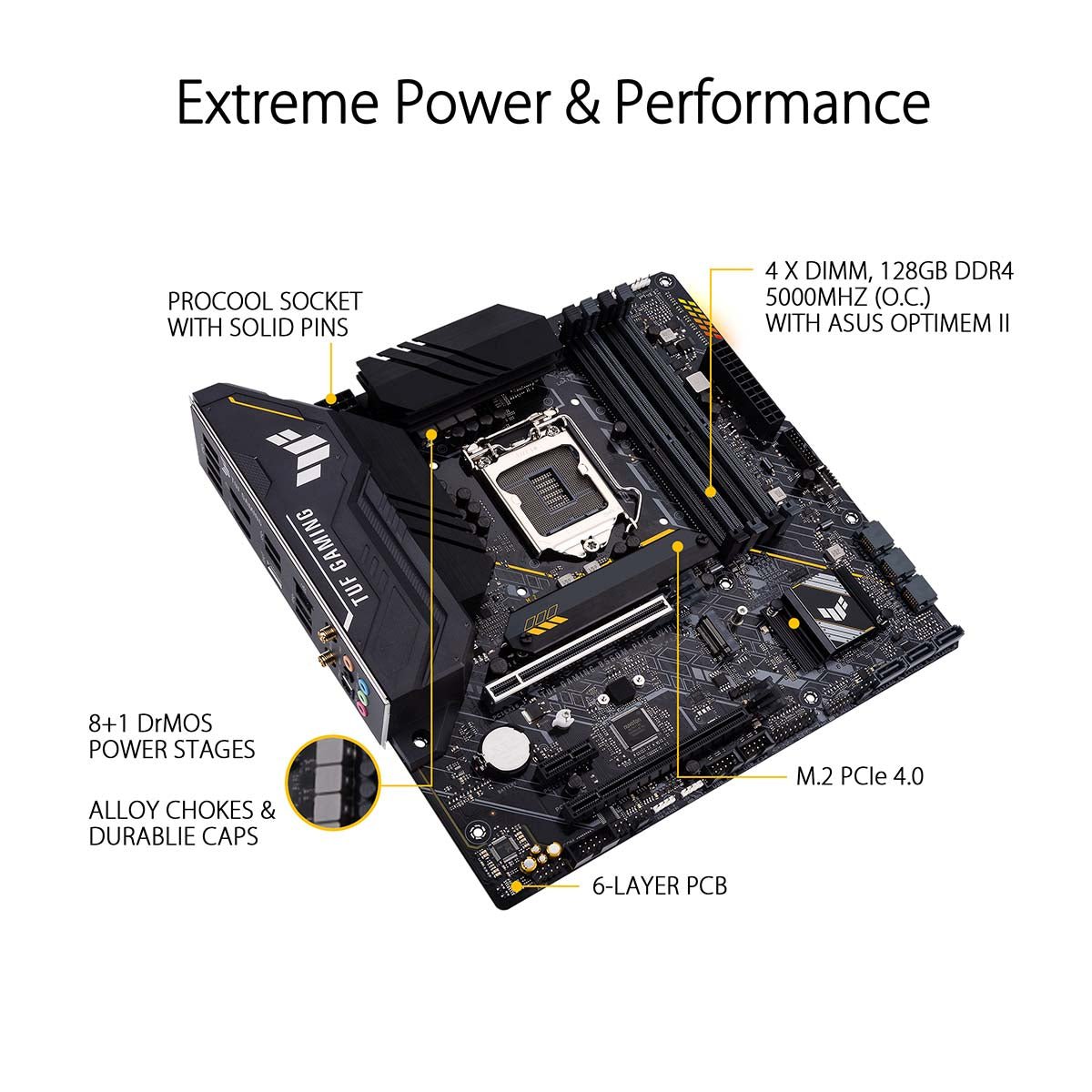 ASUS TUF Gaming B560M-Plus WiFi LGA 1200 mATX Motherboard with Thunderbolt 4 and AI Noise Cancellation - Image 3