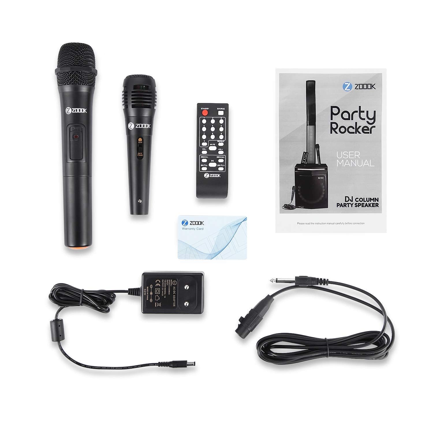 Zoook Party Rocker 100 Watts Bluetooth Party Speaker with Professional Class D Amplifier- 1 Wired & 1 Wireless Mic (Black) - Image 12