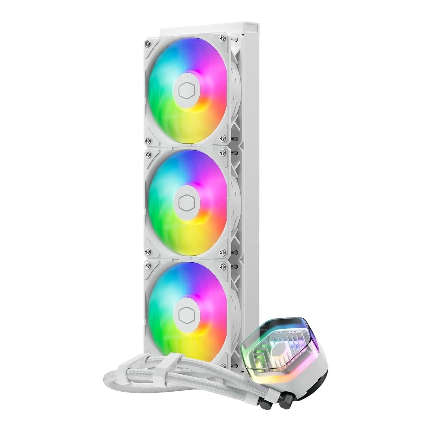 Cooler Master MasterLiquid 360 ATMOS ARGB 360mm Close-Loop AIO CPU Liquid Cooler - White - Image 4