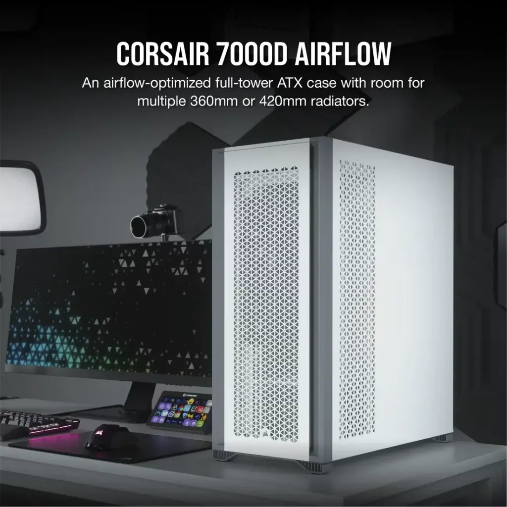 CORSAIR 7000D AIRFLOW Full-Tower ATX PC Case-White - Image 3