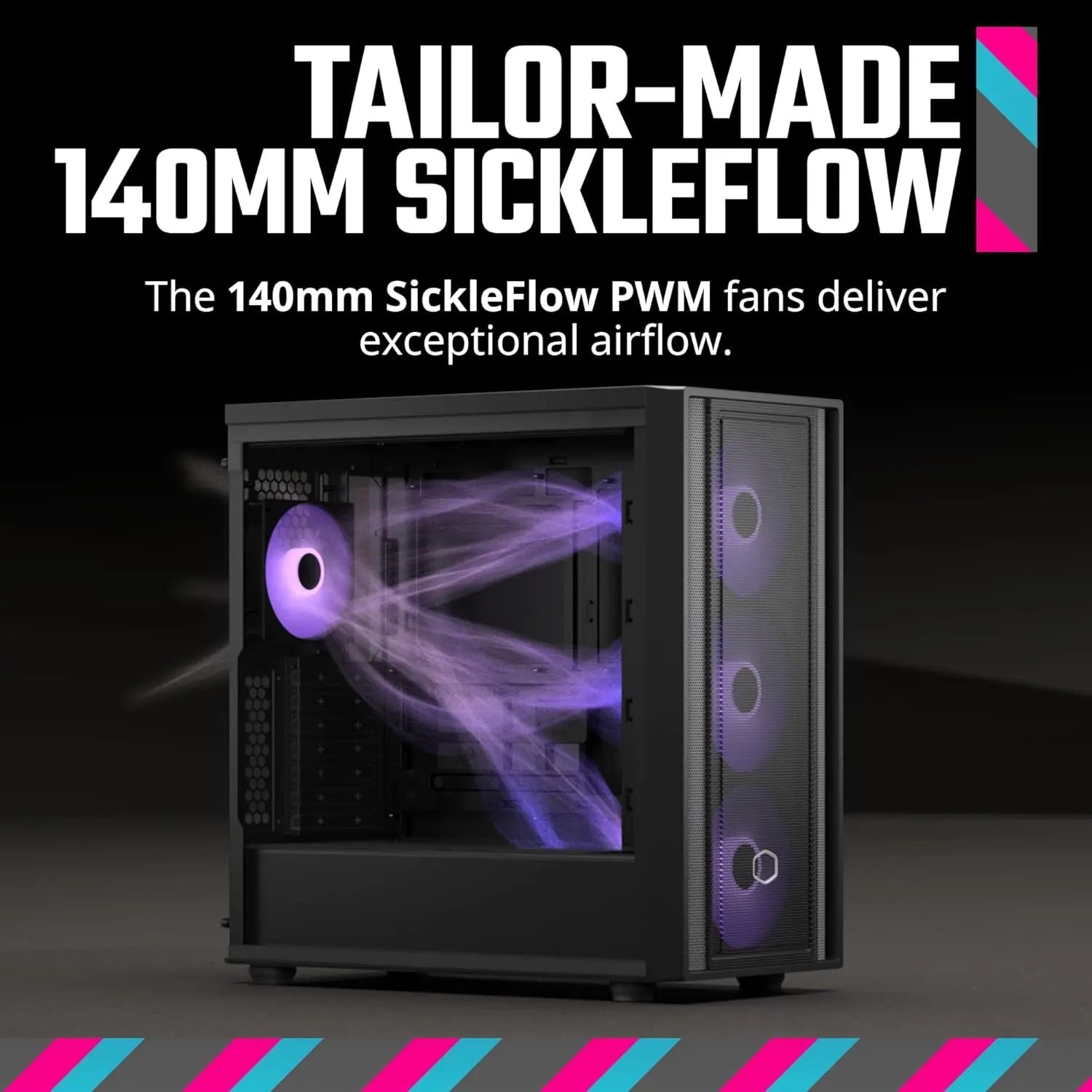 Cooler Master MasterBox 600 ARGB E-ATX Tempered Glass Side Panel Mid Tower Gaming Cabinet - Black - Image 13