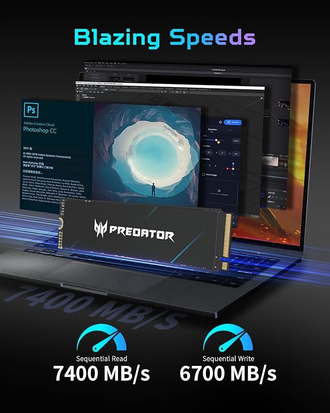 Acer Predator GM7000 2TB M.2 NVMe Gen4 Internal SSD - Image 2