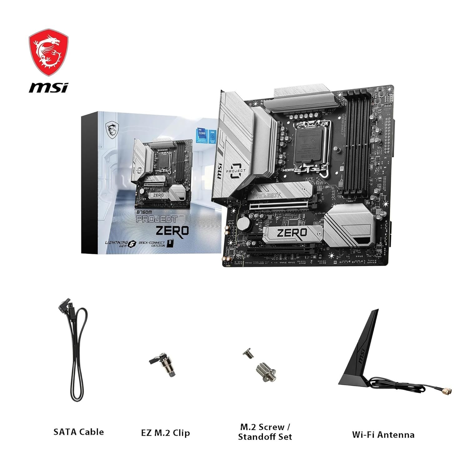 MSI B760M PROJECT ZERO Back-Connect LGA 1700 Wi-Fi DDR5 Micro-ATX Motherboard - Image 7