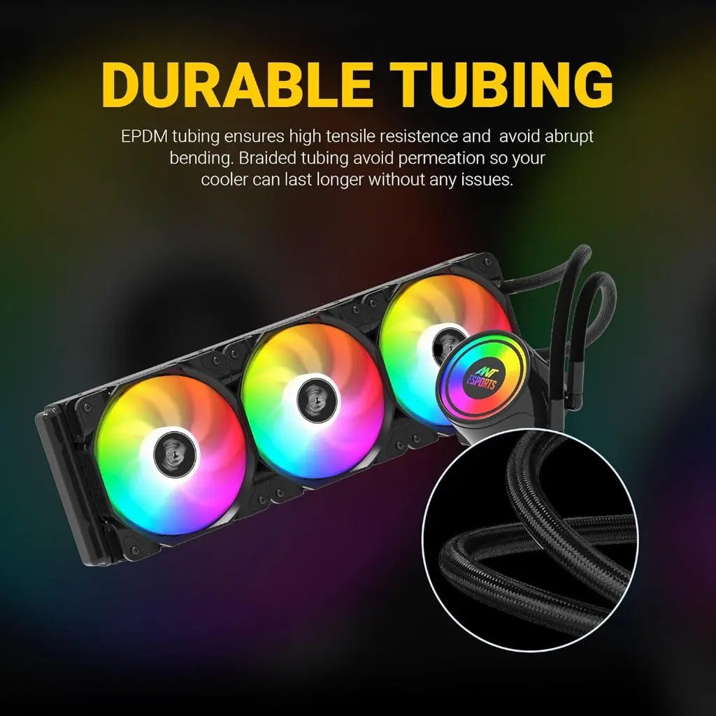 Ant Esports ICE-360 360mm ARGB AIO CPU Liquid Cooler - Black - Image 4