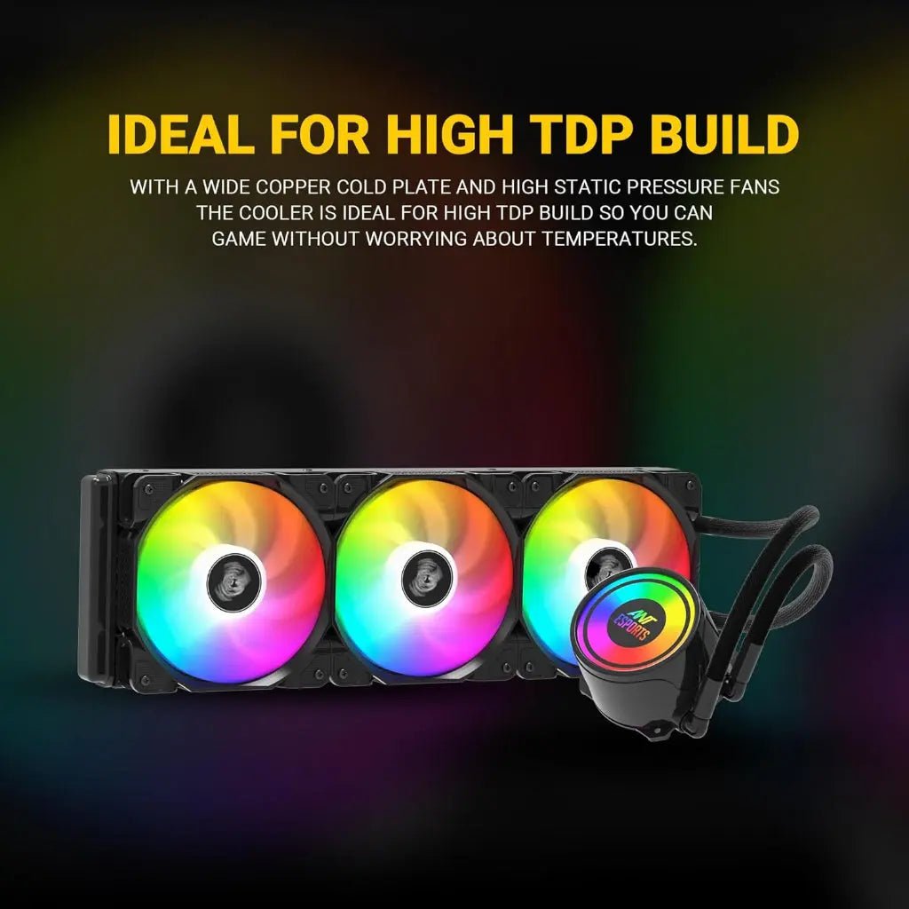 Ant Esports ICE-360 360mm ARGB AIO CPU Liquid Cooler - Black - Image 3