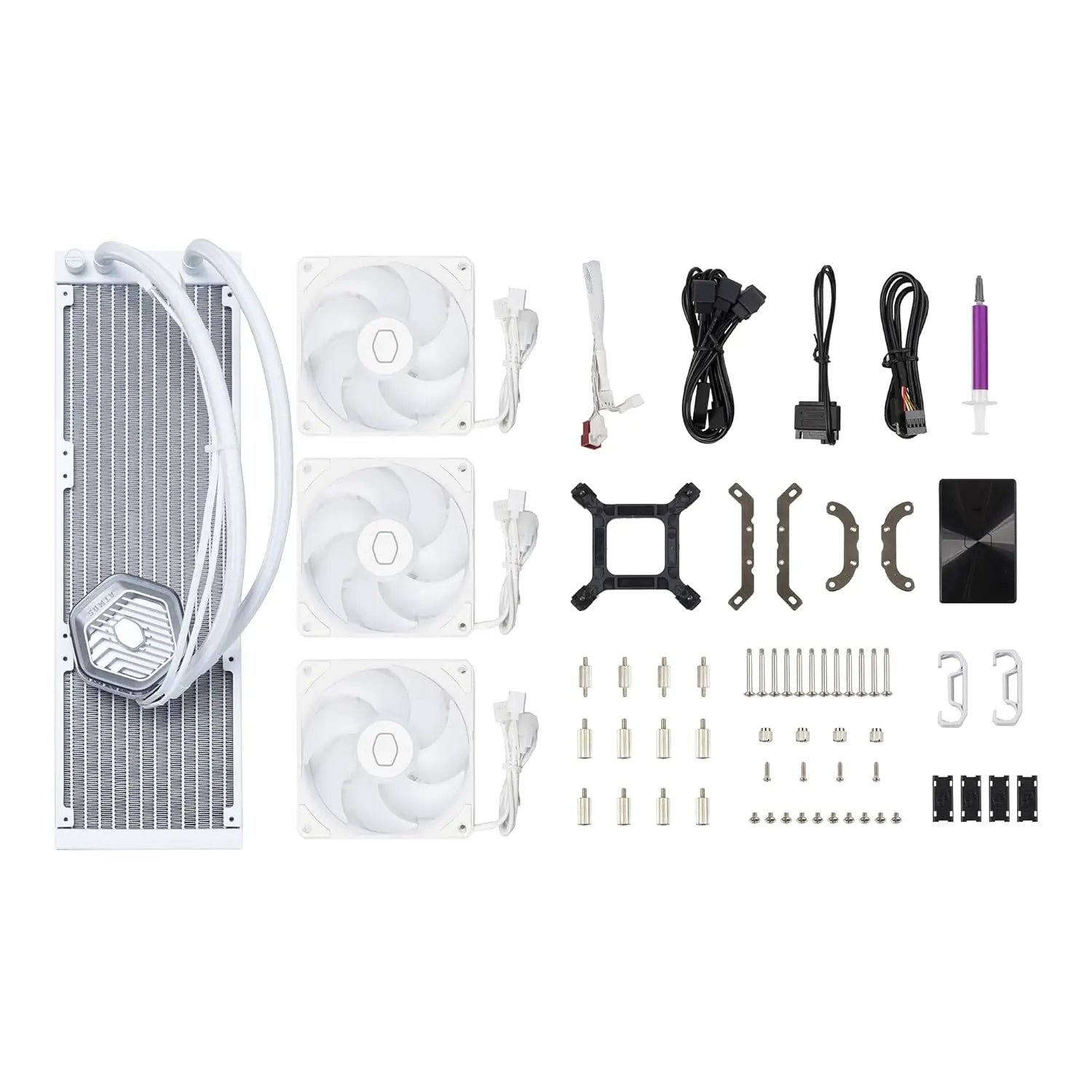 Cooler Master MasterLiquid 360 ATMOS ARGB 360mm Close-Loop AIO CPU Liquid Cooler - White - Image 3