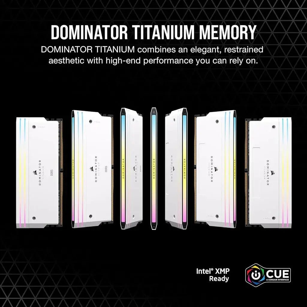 Corsair Dominator Titanium 96GB (2x48GB) DDR5 RAM 6600MHz CL32 Gaming Desktop Memory-White - Image 3