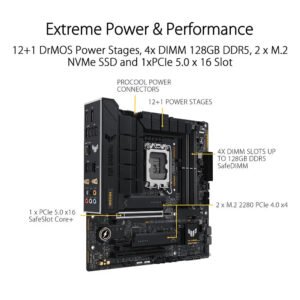 ASUS TUF GAMING B760M-PLUS WIFI II DDR5 Intel B760 LGA 1700 Micro-ATX Motherboard