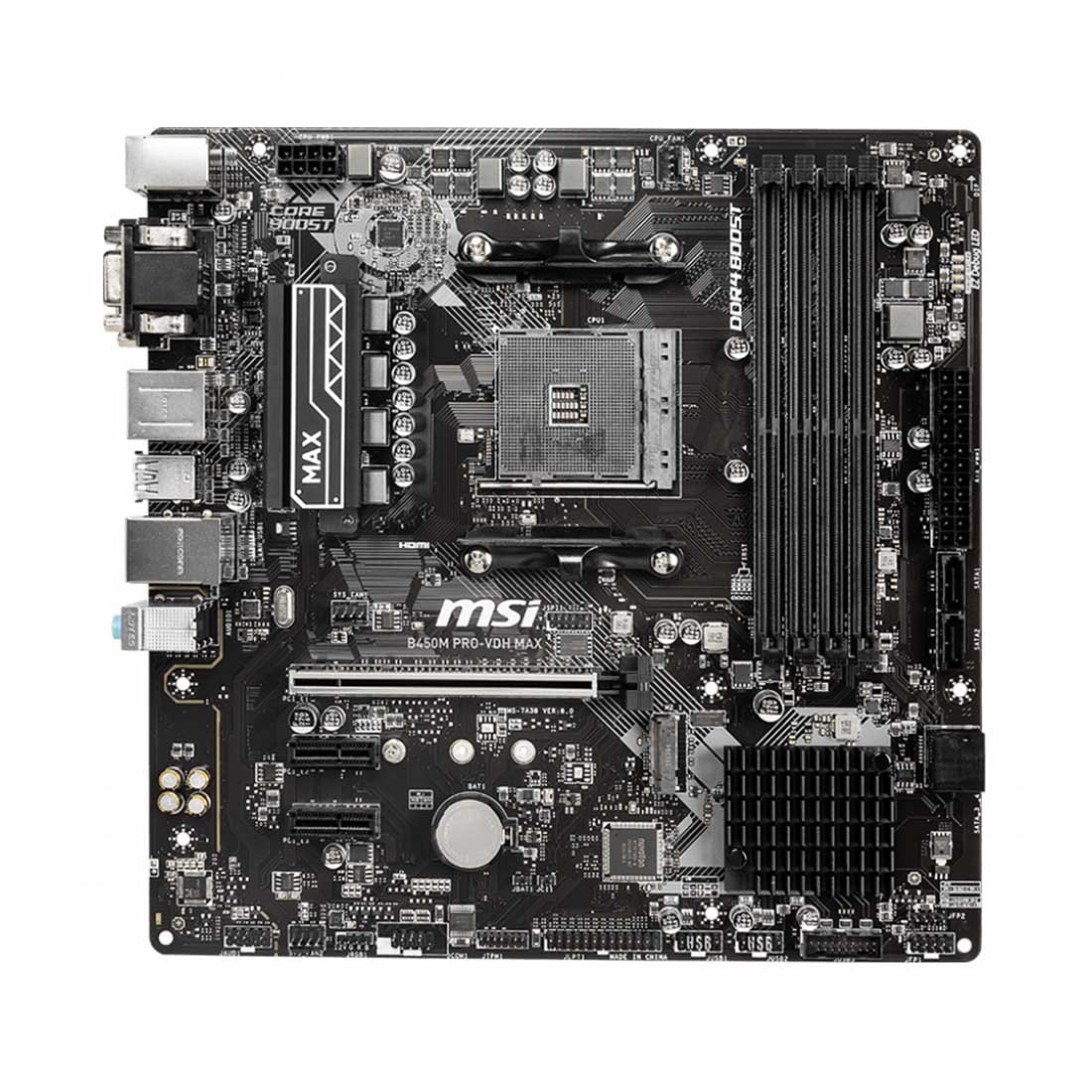 MSI B450M PRO-VDH MAX AM4 Socket Dual Channel DDR4 Micro-ATX Gaming Motherboard - Image 2