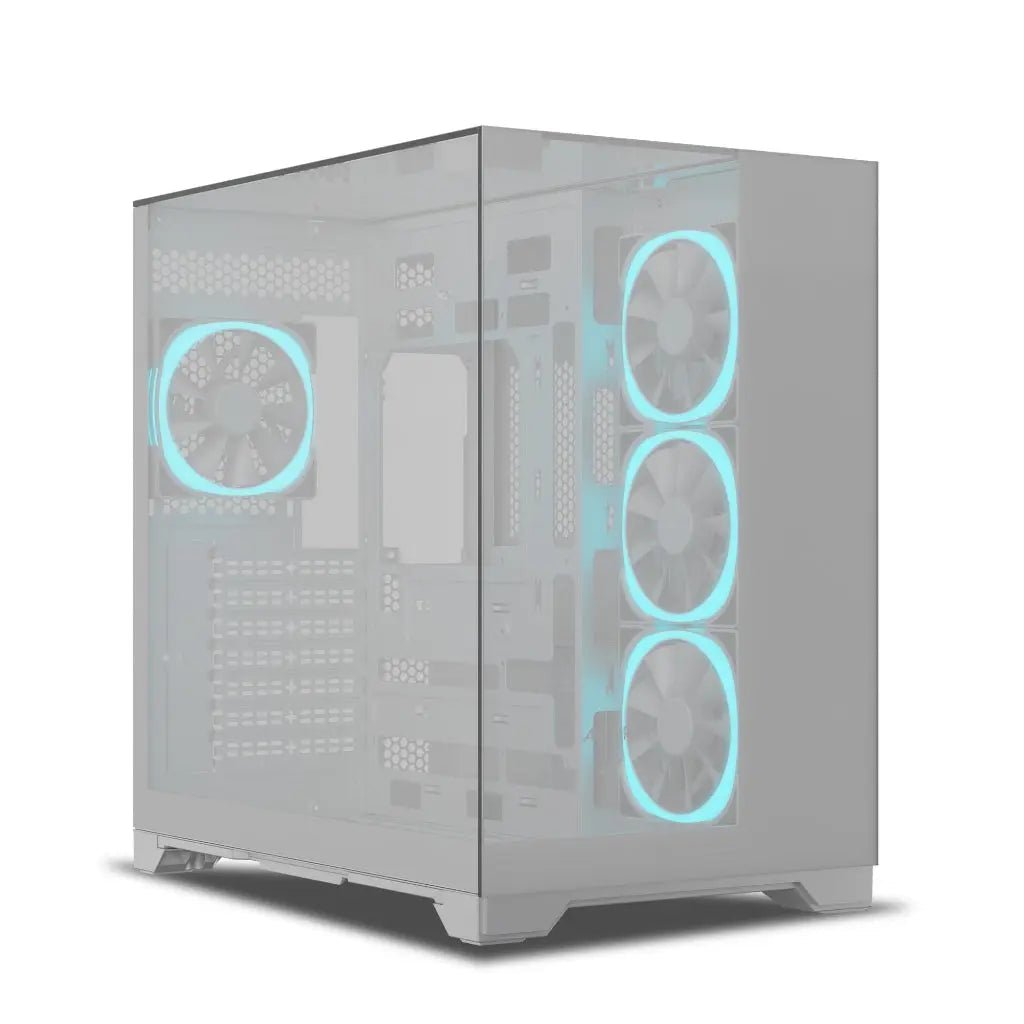 Ant Esports Crystal Mirror Gaming Mid Tower Case-White - Image 2
