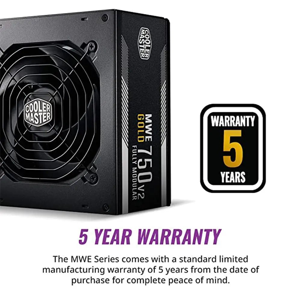 Cooler Master MWE 750 Gold V2 80 Plus Gold Certified Fully Modular Power Supply Unit - Black - Image 6