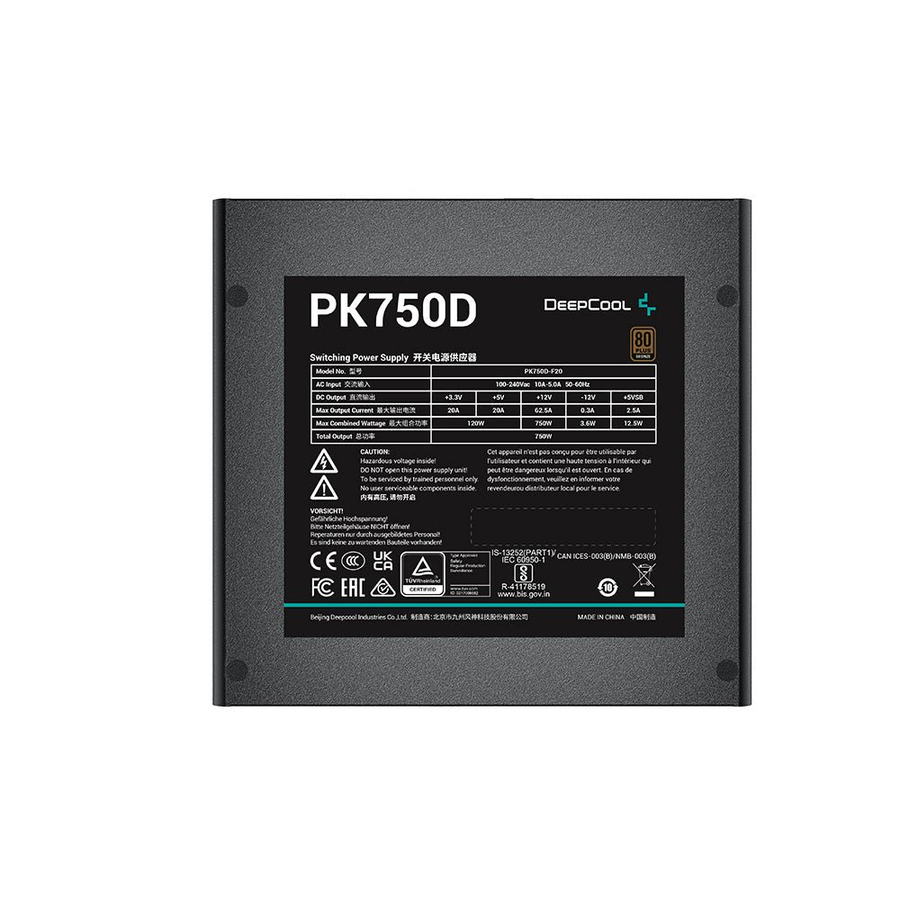 DEEPCOOL PK750D 750W Non-Modular 80 Plus Bronze SMPS Power Supply - Image 3