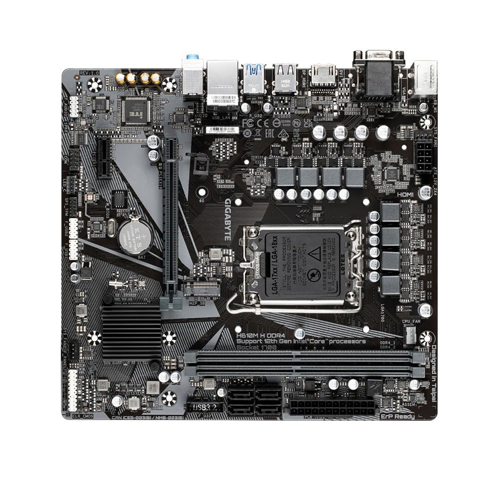 GIGABYTE H610M H DDR4 Intel H610 LGA 1700 Micro-ATX Motherboard - Image 2