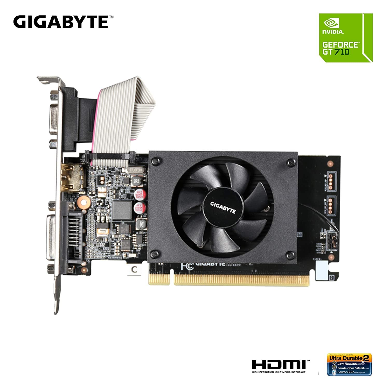 GIGABYTE GeForce GT 710 2GB DDR3 64-bit Graphics Card - Image 2