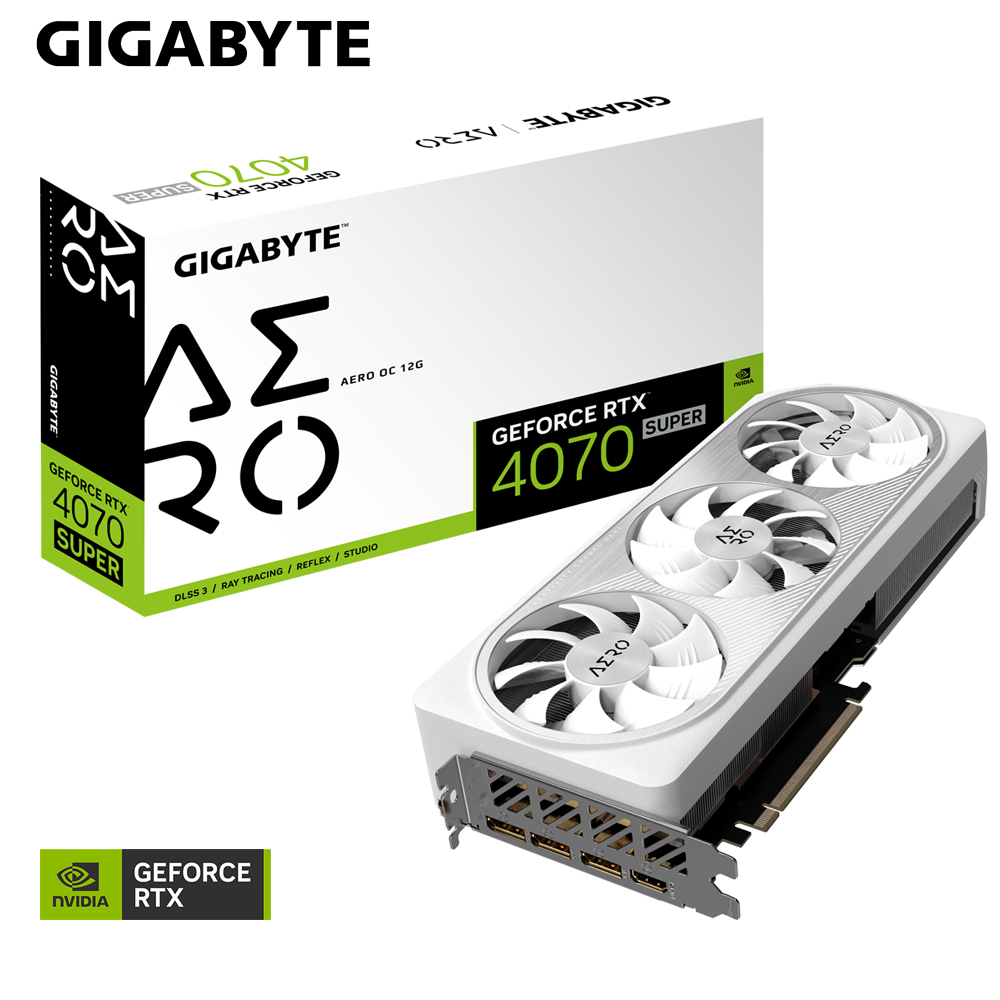 GIGABYTE GeForce RTX 4070 Super AERO OC 12GB 3X WINDFORCE Fans 192-bit GDDR6X Graphics Card - Image 2