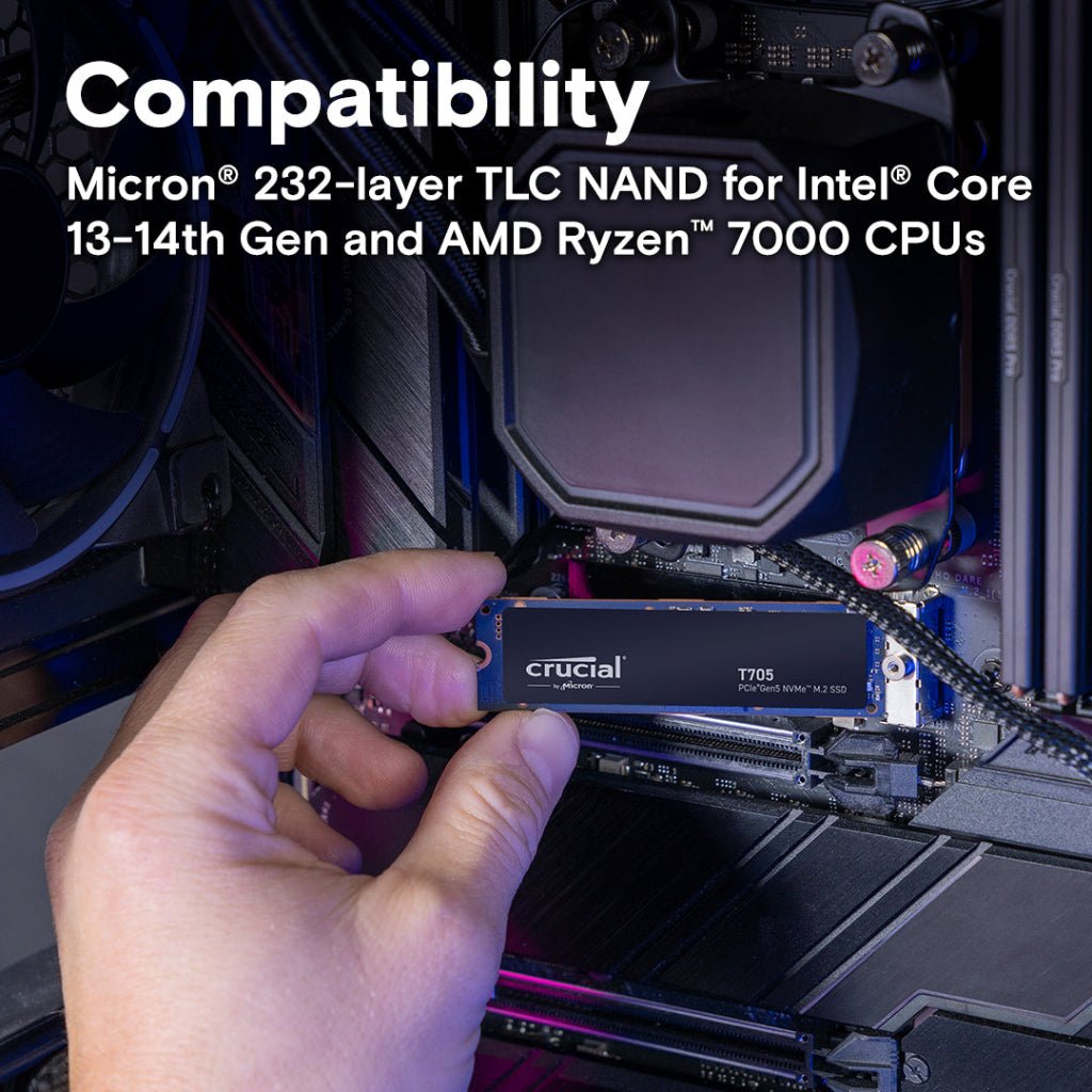 Crucial T705 4TB PCIe Gen5 NVMe M.2 2280 Internal Solid State Drive - Image 4